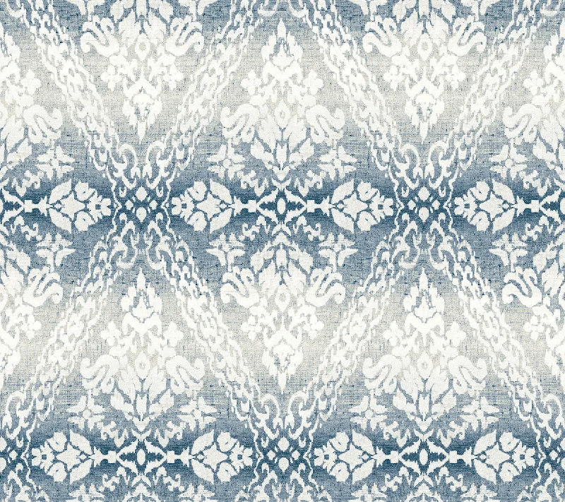 Textured wallpaper for living rooms-Tudor Diamond Damask Wallpaper in Navy from Damask Resource Library