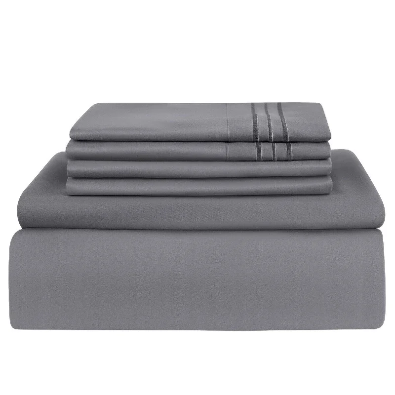 Cooling bed pillows-4 Pcs Microfiber Comfort Deep Pocket Bed Sheet Set in Twin XL Size