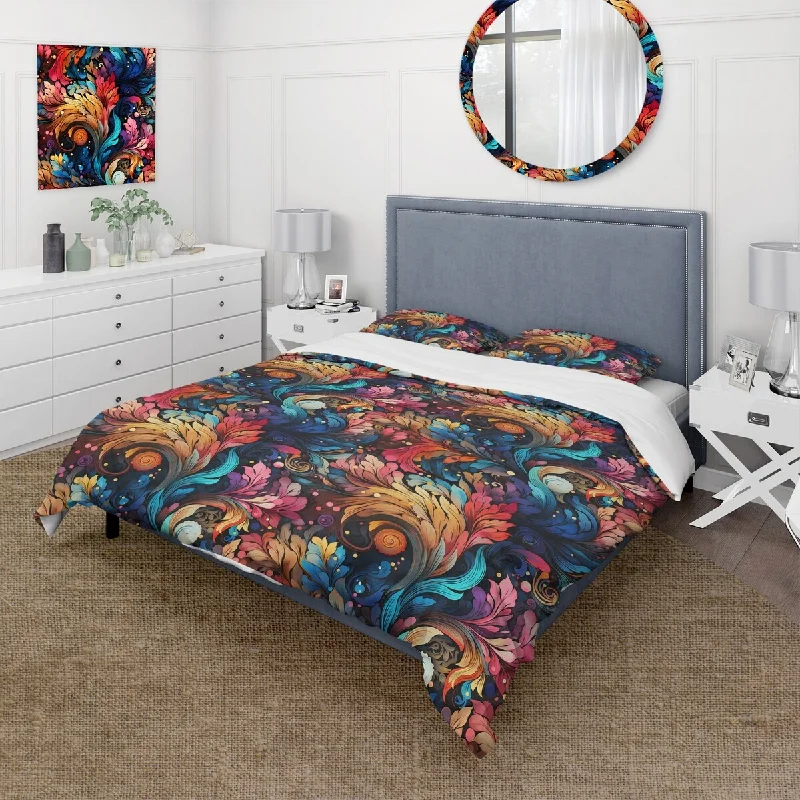 Organic bed toppers-Designart "Artistic Expression Paisley Pattern II" Paisley; Floral Bedding Set With Shams