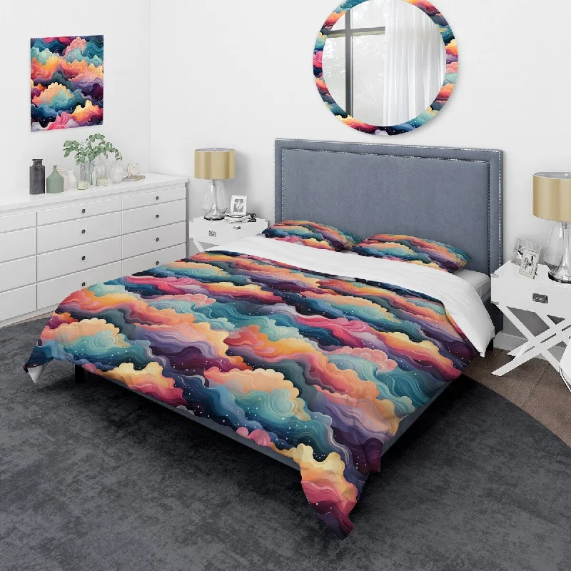 Best mattresses for back sleep-Designart "Multicolor Mystical Journey" Modern Bedding Set With Shams