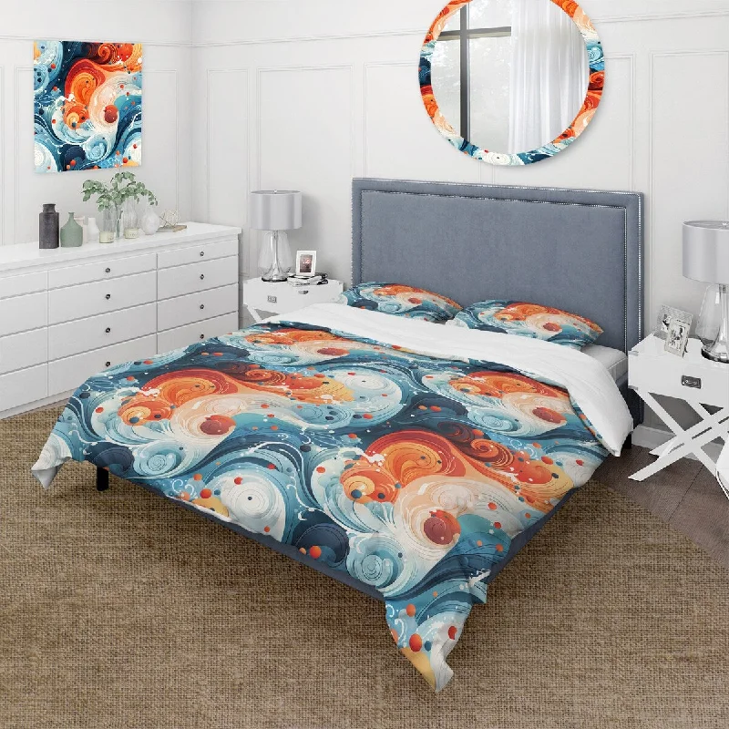 Best pillows for combo sleep-Designart "Yin And Yang Symmetry" Abstract Bedding Set With Shams