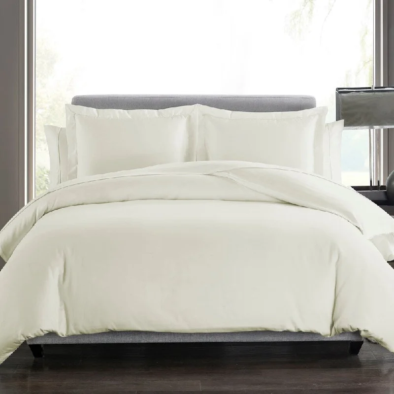 Rustic bed linens-Highline Bedding Co Sullivan Solid Ivory 3PC Duvet Set