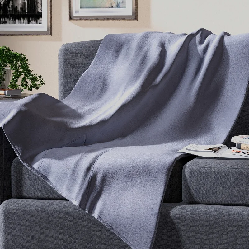 Cotton sheets for hot sleepers-HOMESMART Home Room Decor 2 in 1 Gray Solid Fleece Travel Breathable Bed Blanket Folded Storage Pocket Comforter 67 X 51"