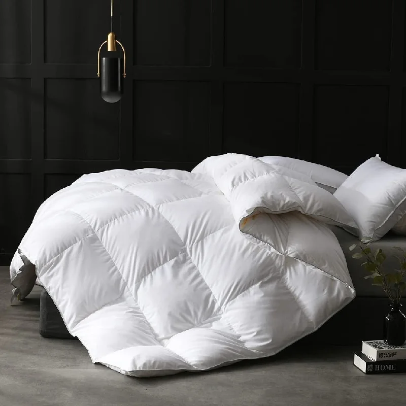 How to choose bed styles-Luxurious Goose Feathers Down Comforter California King, Soft Duvet Insert, 750 Fill-Power Comforter, Medium Warmth Bedding