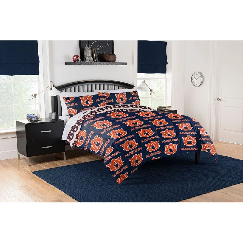 Silk bedding for skin-NCAA Auburn Tigers Full Bed In a Bag Set