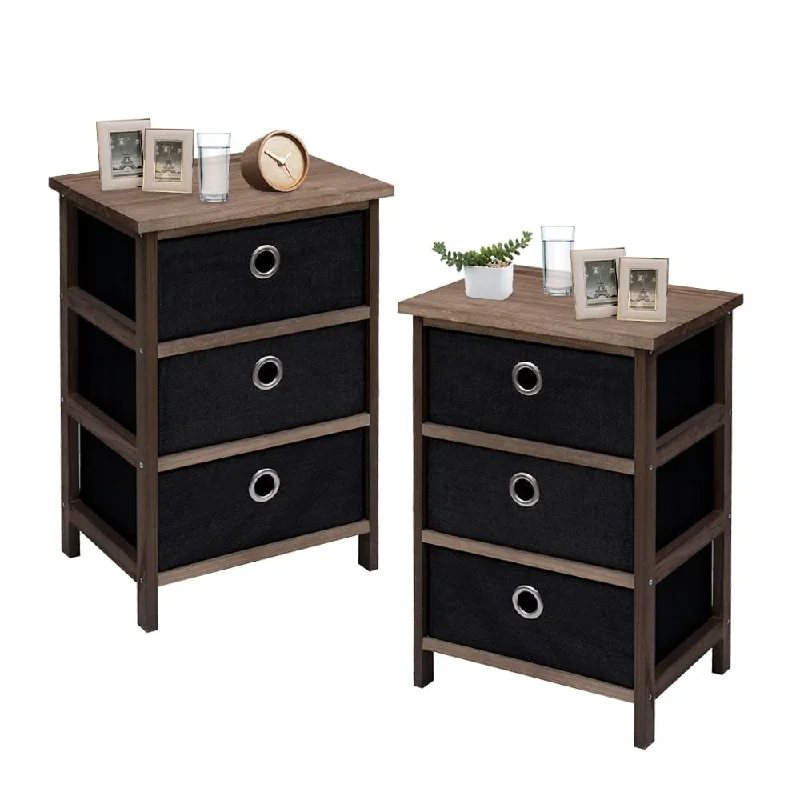 How to build a murphy-Nightstands Set of 2, Bedside Tables for Bedroom Night Stand with Removable 3 Drawer Nightstand Side Tables Bedroom