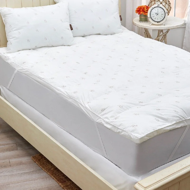 Affordable bed toppers-Panama Jack Down Alternative Fiber Bed - White