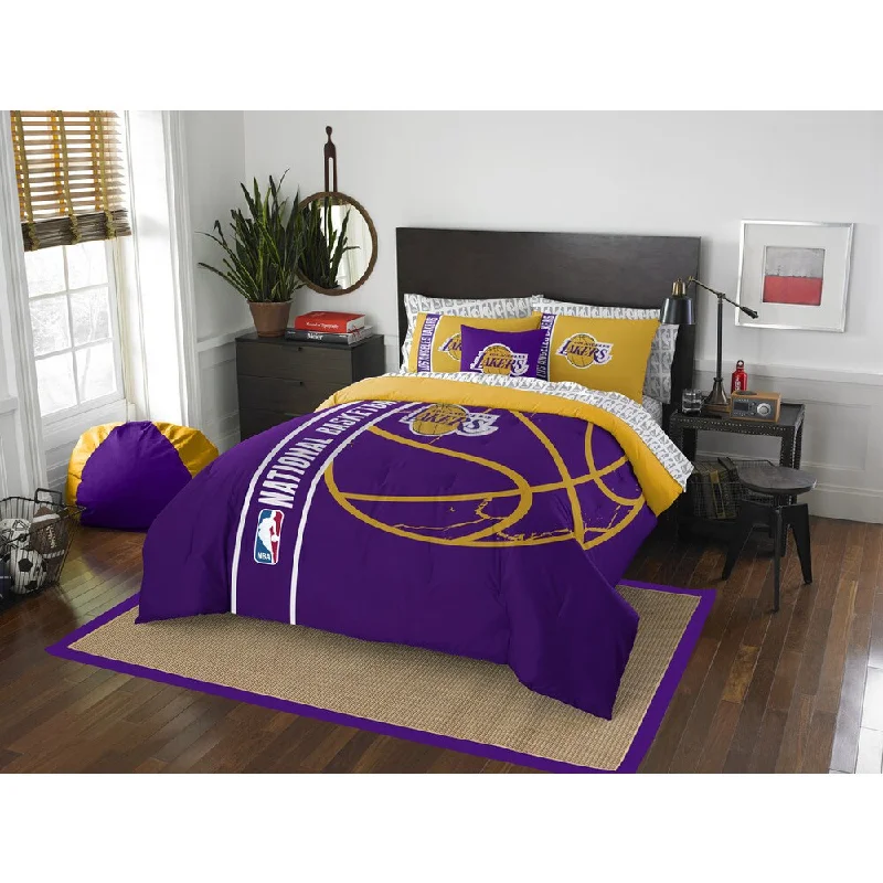 How to wash duvet covers-The Northwest Company NBA Los Angeles Lakers Full 7-piece Bed in a Bag with Sheet Set