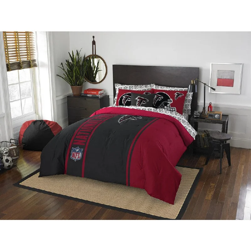 How to clean bed linens-The Northwest Company NFL 846 Falcons Full 7-piece Bed in a Bag with Sheet Set