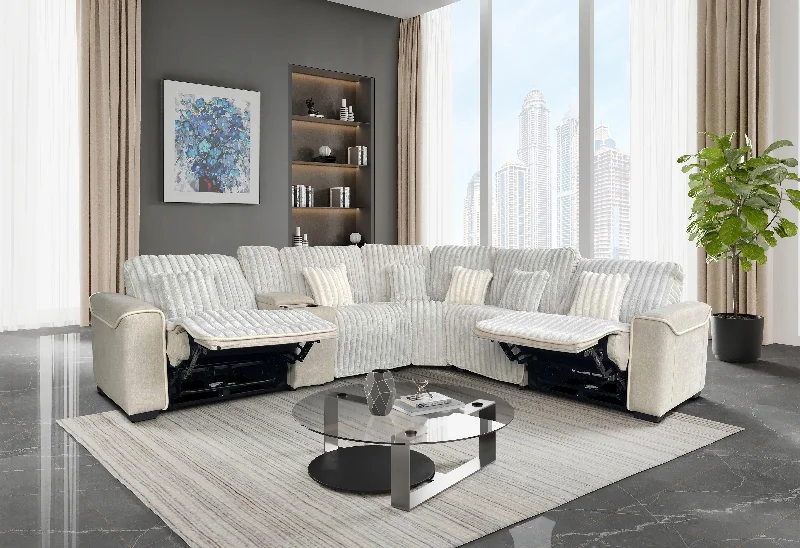 Sofa stylish art deco-6 Piece Power Reclining Sectional