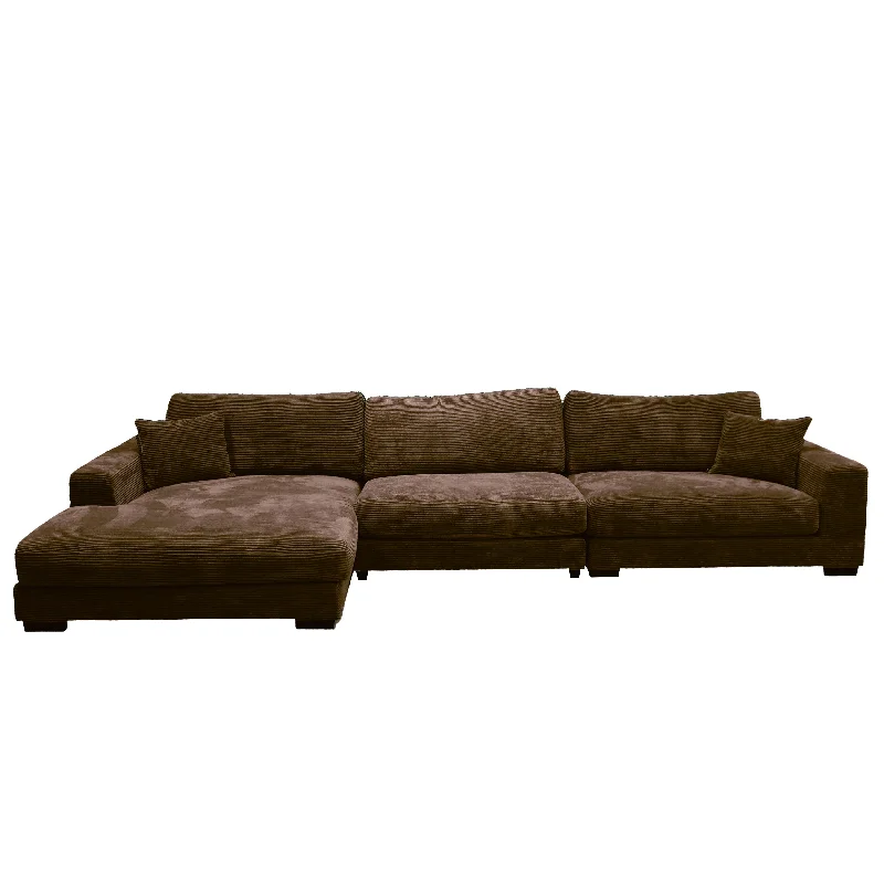 Sofa warm slate hues-Bella - Corduroy Sectional