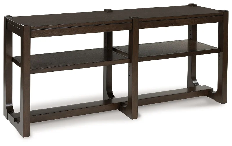 Sofa subtle titanium accents-Breckington - Dark Brown - Sofa Table