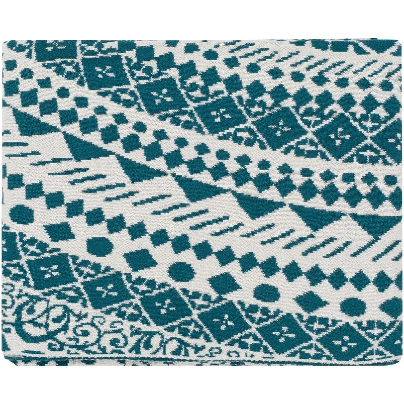 stylish modern throw blanket-Cierra Teal 50" x 60" Global Throw