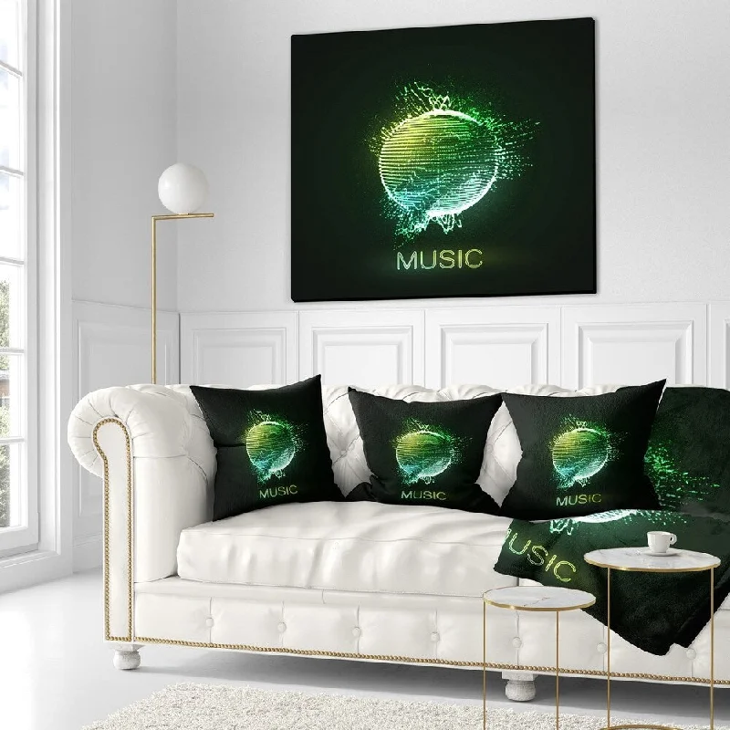 relaxing weighted throw blanket-Designart 'Green Music Neon Sign' Abstract Throw Blanket