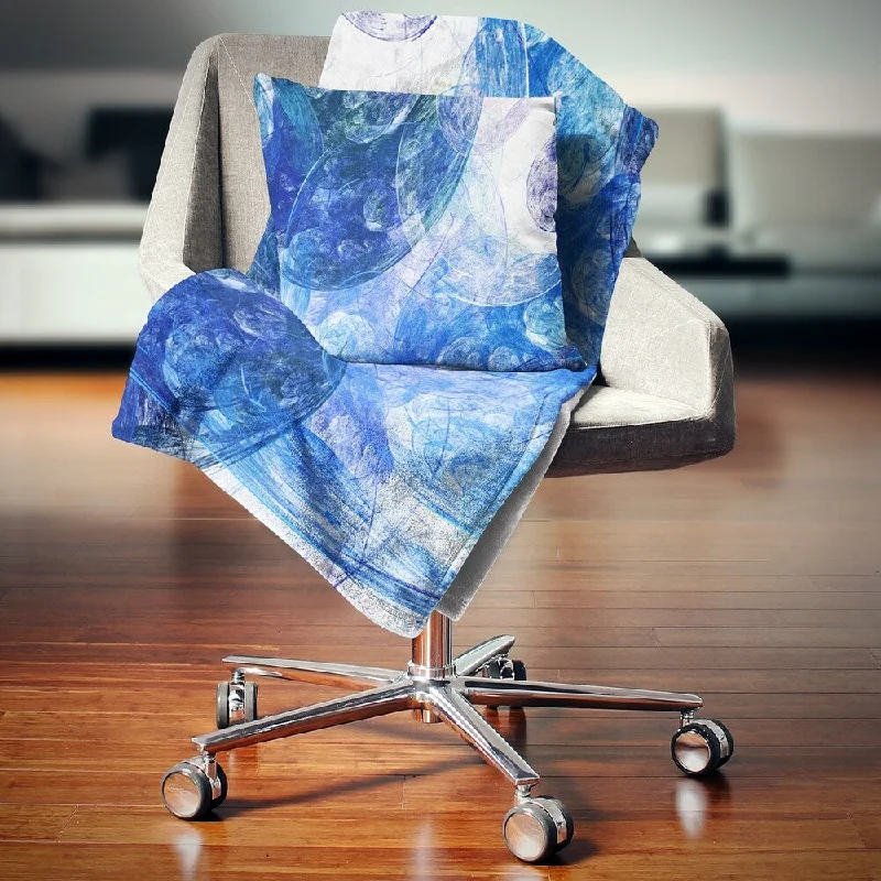 cozy fireside throw blanket-Designart 'Light Blue Swirling Clouds' Abstract Throw Blanket