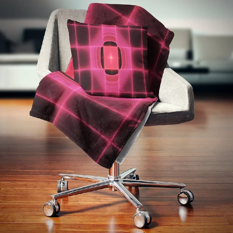 high-end designer throw blanket-Designart 'Pink Thermal Infrared Visor' Abstract Throw Blanket