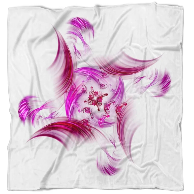 stylish lounge throw blanket-Designart 'Rotation of Small Universe Purple Flower' Floral Throw Blanket