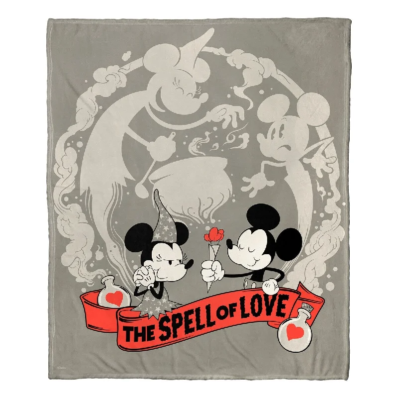 cozy movie night throw blanket-Disney Mickey Mouse Spell Of Love Silk Touch Throw Blanket