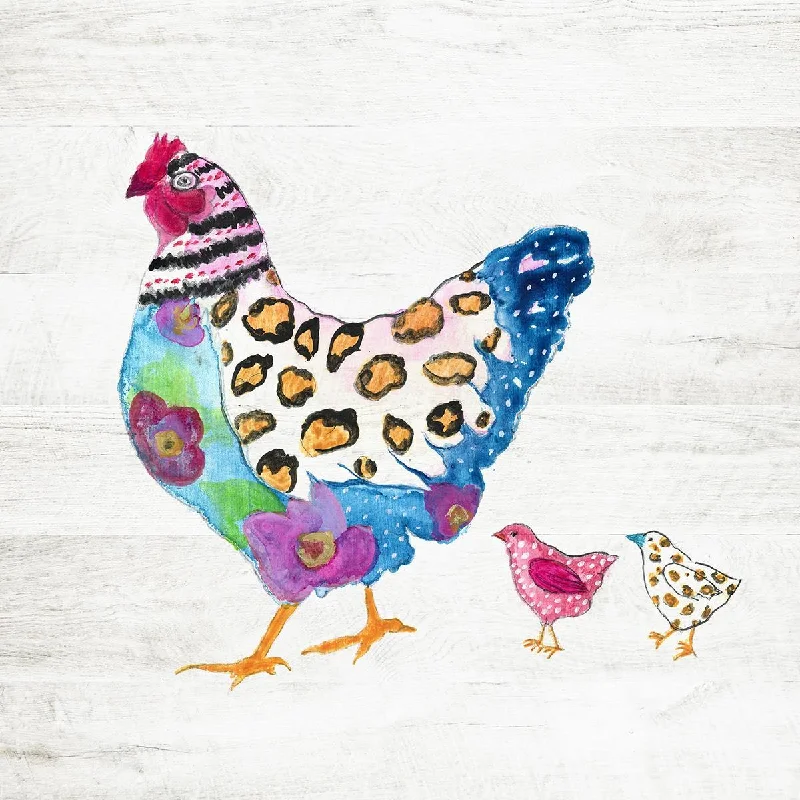 metallic gold wall decor for elegant spaces -Wall Decor for subtle areas-Funky Chicken By Tava Studios (Small) - Light Blue