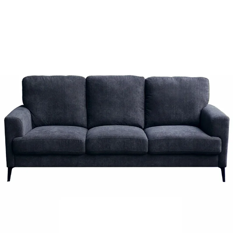 Sofa durable teak legs-Jackson - Chenille Sofa With Black Metal Legs