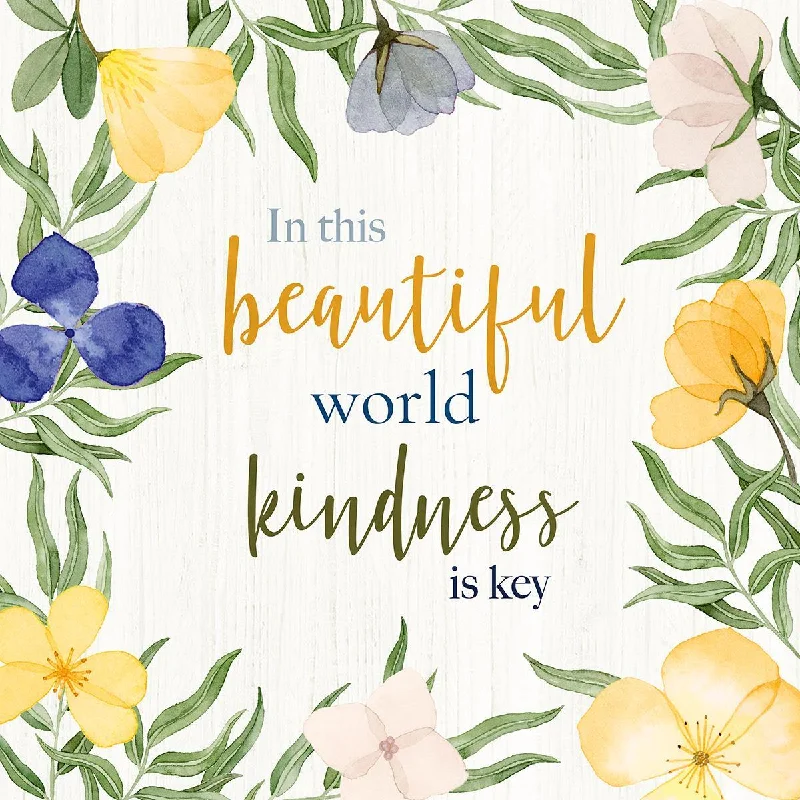 typography wall decor with meaningful phrases -Wall Decor for rustic rooms-Kindness Is Key By Kourtni Gunn (Framed) (Small) - Green