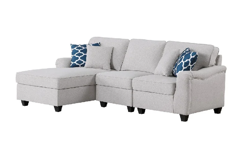 Sofa for quiet relaxation-Leo - Linen Sectional Sofa