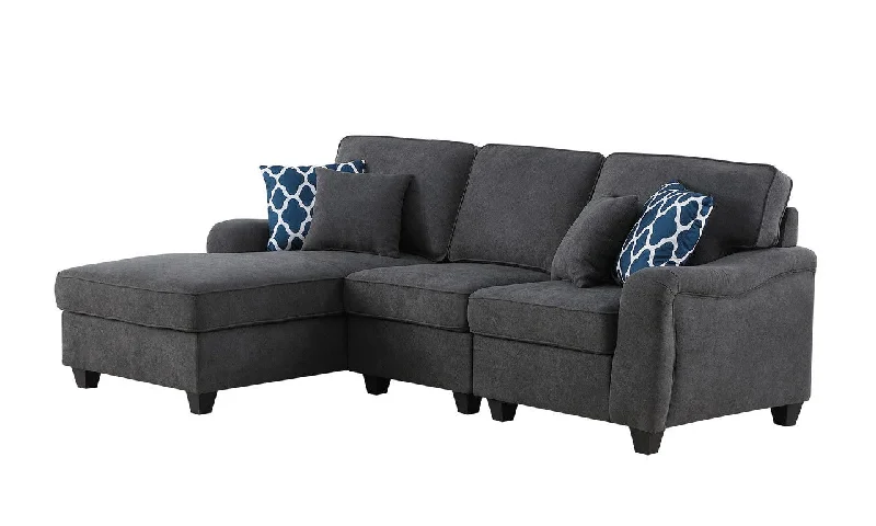 Sofa elegant farmhouse charm-Leo - Sectional 3 Piece Sofa Chaise