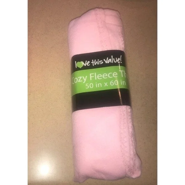 ultra-warm bed throw blanket-Light Pink Throw Blanket 50" x 60" (2)