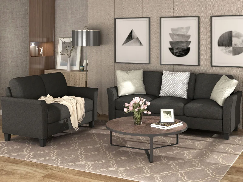 Sofa elegant modern charm-Living Room Furniture Loveseat Sofa And 3 Seat Sofa