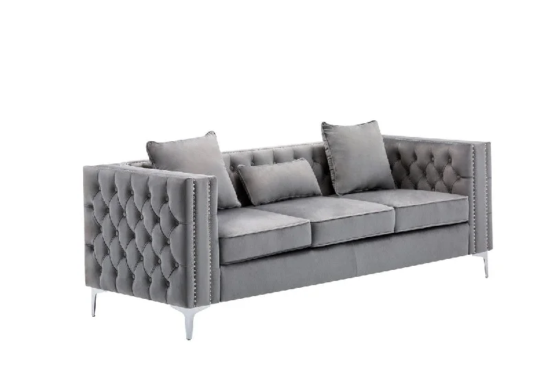 Sofa neutral corduroy texture-Lorreto - Velvet Sofa