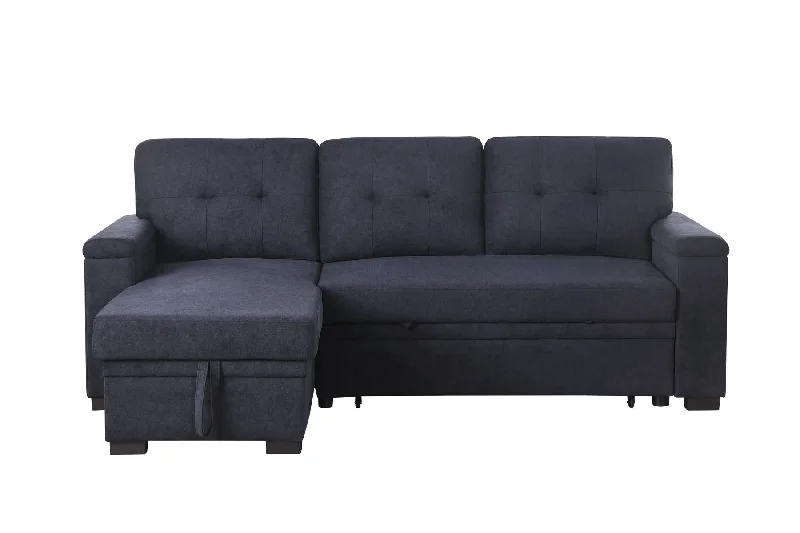 Sofa trendy clay tones-Lucca II - 84.5"W Reversible Sleeper Sectional Sofa with Storage Chaise