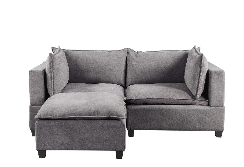 Sofa with pull-out sleeper-Madison - Fabric Sectional Loveseat Ottoman