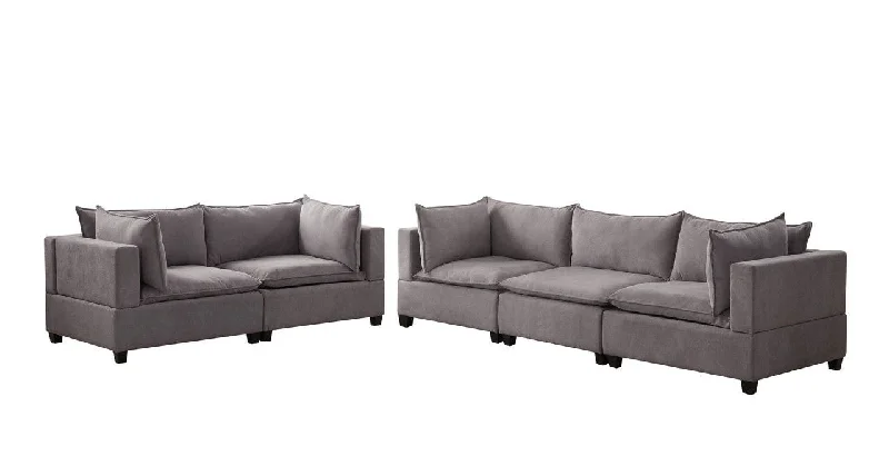 Sofa open rustic style-Madison - Fabric Sofa Loveseat Living Room (Set of 2)