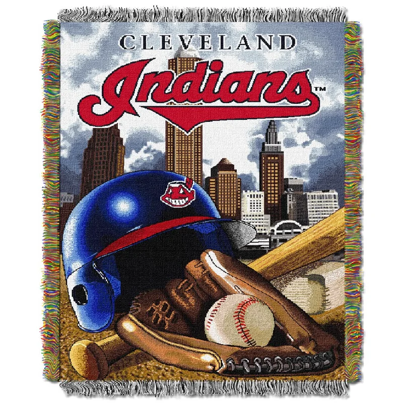 cozy bedspread throw blanket-MLB Cleveland Indians Woven Tapestry Throw