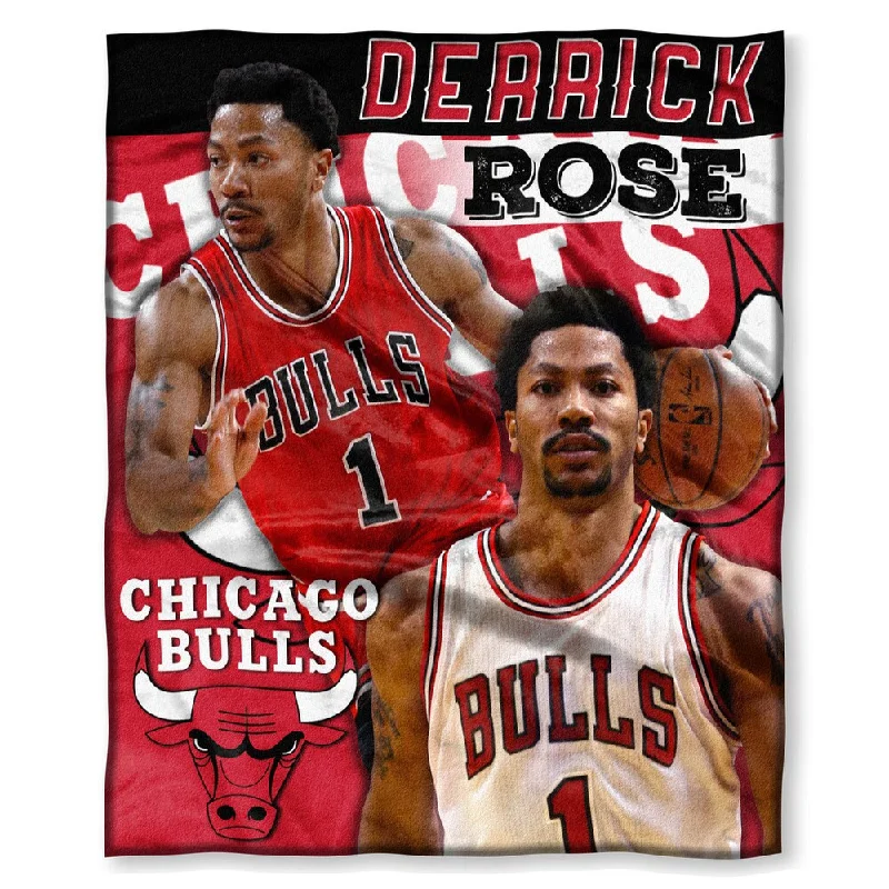 geometric patterned throw blanket-NBA Chicago Bulls Derrick Rose Silk Touch Throw