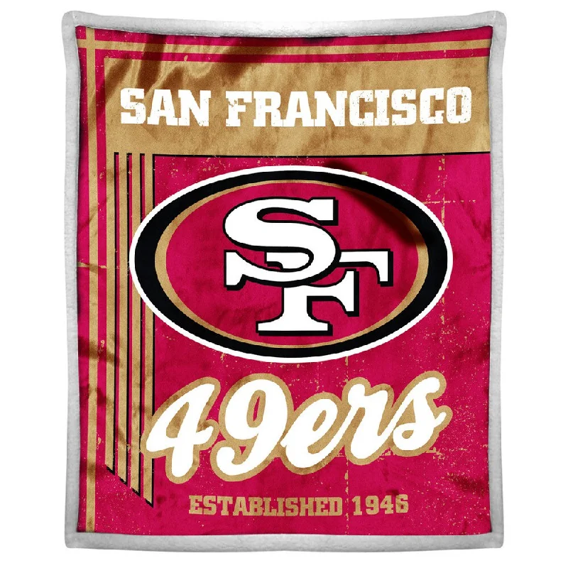 compact travel throw blanket-NFL 192 49ers Mink Sherpa Throw