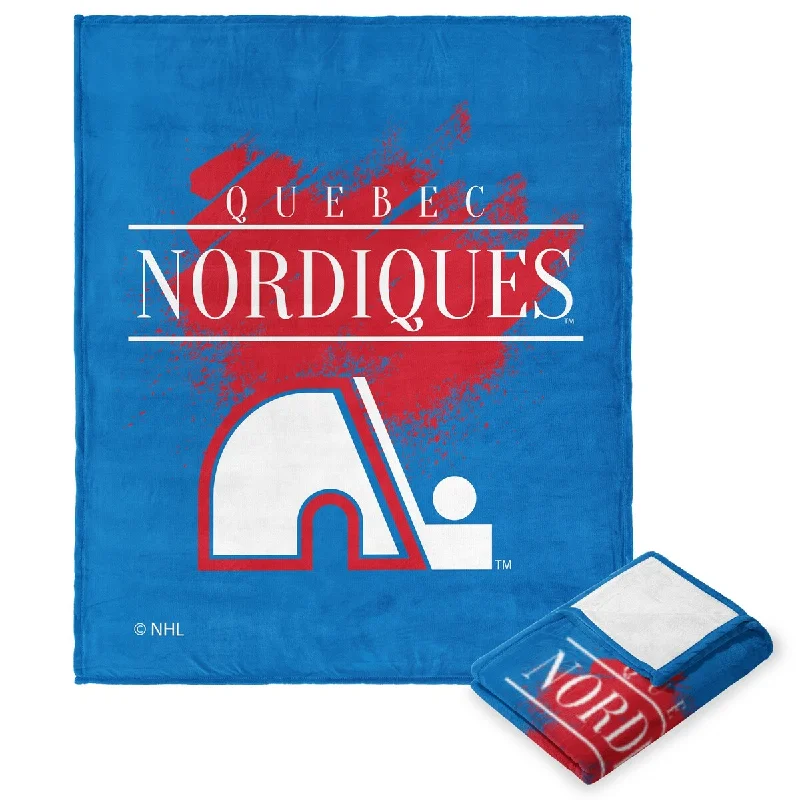 couch-friendly throw blanket-NHL Vintage Hockey Nordiques Silk Touch Throw