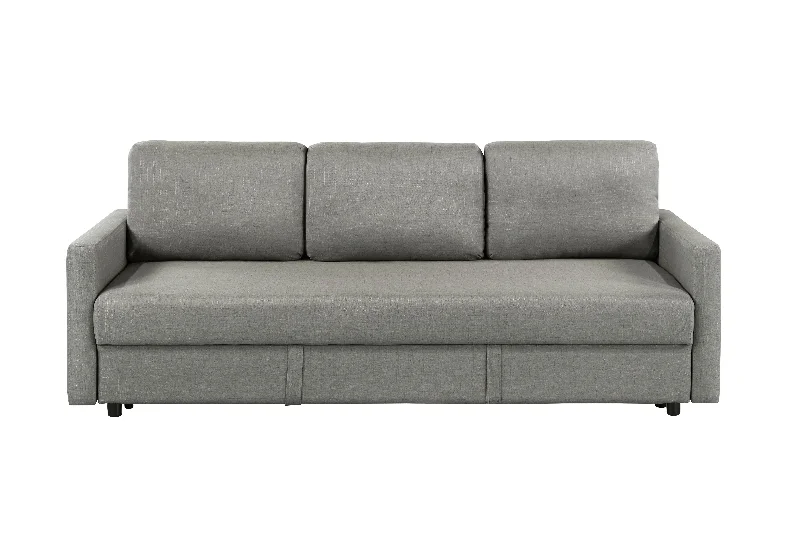 Sofa bold kilim patterns-Odette - Convertible Sleeper Sofa With Storage - Gray