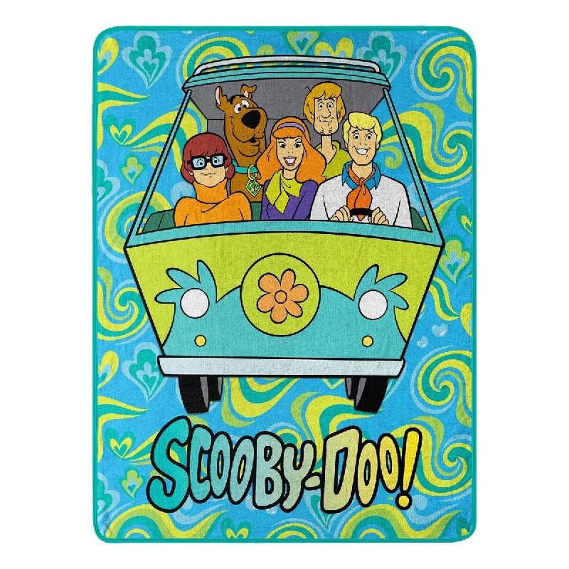 moisture-wicking throw blanket-Scooby Doo Groovy Baby Micro Raschel Throw Blanket