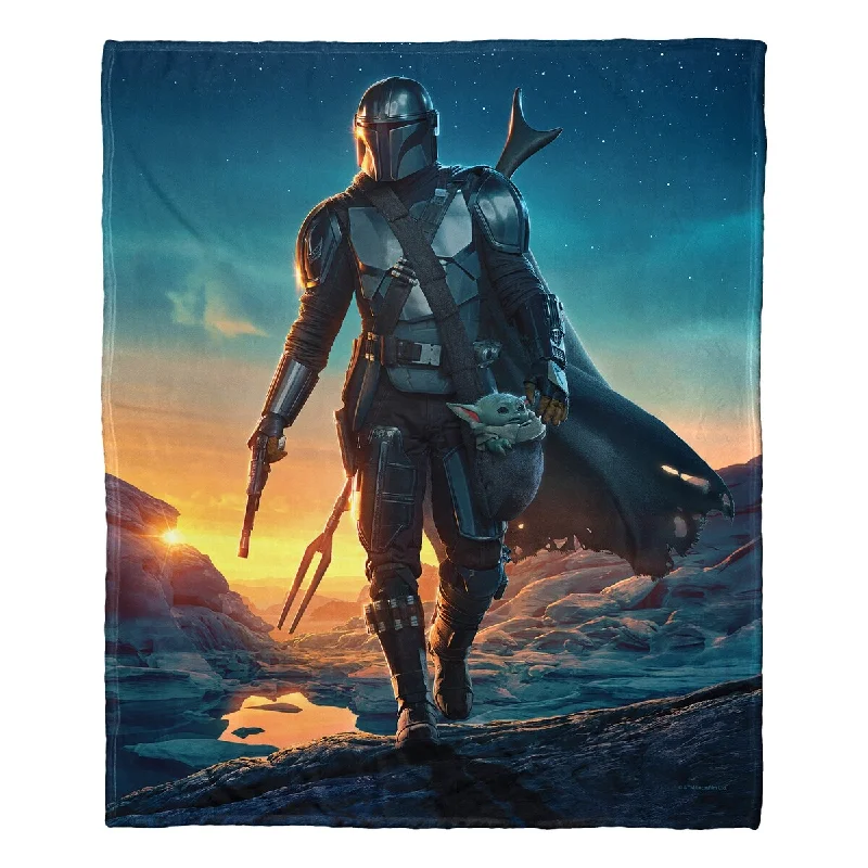 thermal insulated throw blanket-Star Wars: The Mandalorian Nightfall Silk Touch Throw Blanket