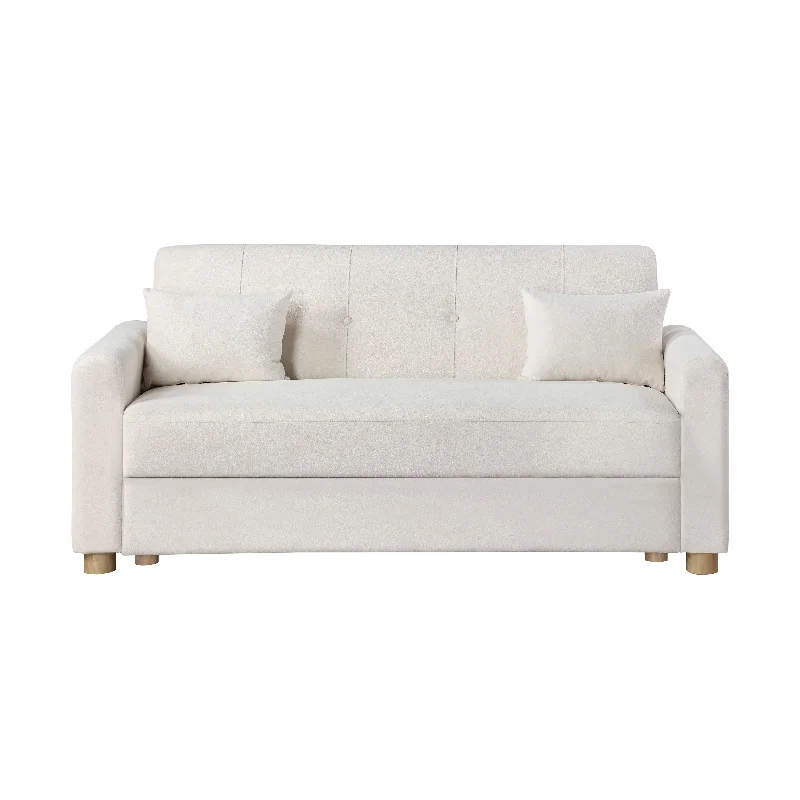 Sofa muted periwinkle hues-Thomas - 66" Convertible Sleeper Loveseat with Storage