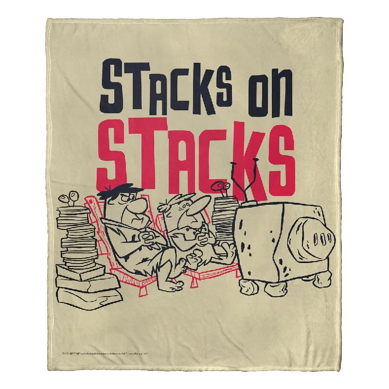 oversized luxury throw blanket-Warner Brothers Flinstones Stacks On Stacks Silk Touch Throw Blanket